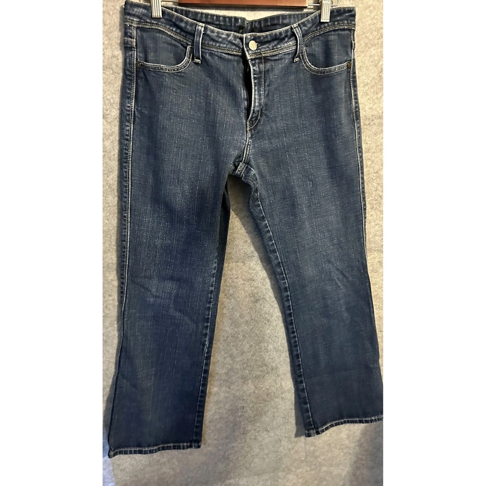 Levi's 14 M Night Blues Boot Cut Jeans Blue Medium Wash Rhinestones Stretch EUC